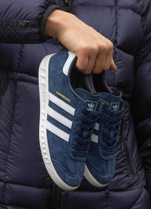 Adidas hamburg blue white4 фото