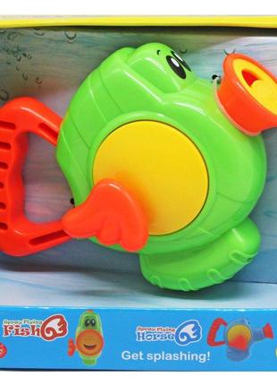 Набор для ванной "рыбка-поливалка" пластик зеленый (207002)1 фото