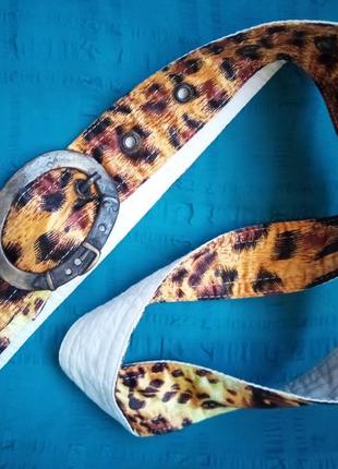 Пояс леопардовий vintage текстиль в джинсах.