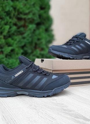 Adidas terrex чорні кросівки чоловічі термо адідас терекс осінні зимові євро зима водонепроникні ботінки сапоги низькі теплі термо