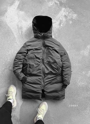 Мужская стильная зимняя куртка до -20 качественный пуховик молодежный