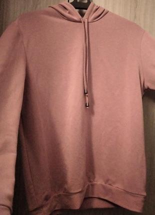 Базовое розово-пудровое худи