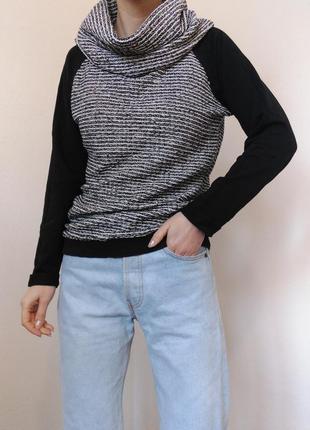 Трикотажный свитшот черный свитер джемпер пуловер регалон лонгслив кофта толстовка худи3 фото