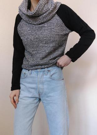 Трикотажный свитшот черный свитер джемпер пуловер регалон лонгслив кофта толстовка худи5 фото