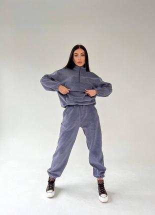 Женский спортивный флисовый теплый прогулочный костюм тедди,женский спортивный прогулочный костюм на флисе тенды плюшевый