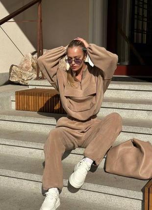 Женский спортивный флисовый теплый прогулочный костюм тедди,женский спортивный прогулочный костюм на флисе тенды плюшевый