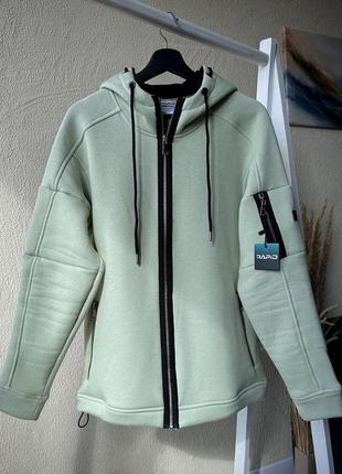 Зимняя кофта на змейке мята