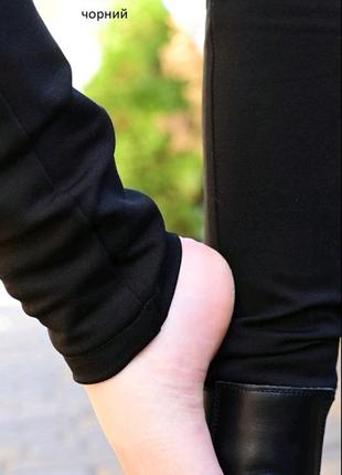 Женские теплые черные зауженные брюки брюки на флисе6 фото