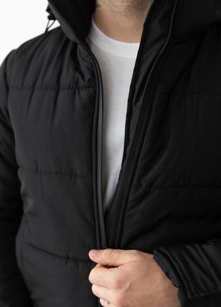 Утепленная мужская качественная куртка базовая однотонная зимняя на синтепоне6 фото