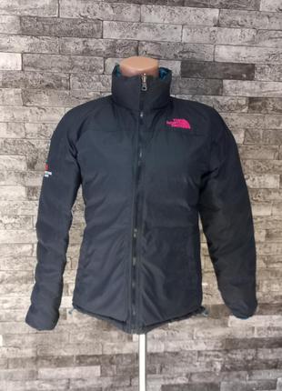 Куртка north face двостороння бірюзового і чорного кольору6 фото