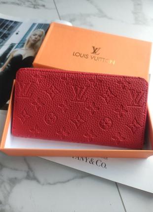 Стильний червоний жіночий гаманець стилі louise vuitton