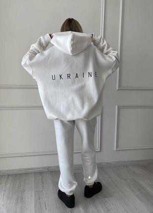 Трендовый качественный теплый худи оверсайз украина ukraine 🇺🇦8 фото