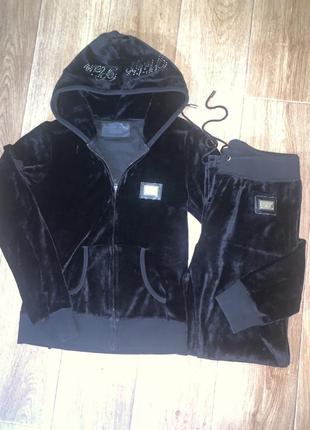 Прогулянковий велюровий костюм спортивний philipp plein