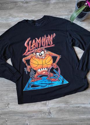 Винтажная кофта мерч мультики loney tunes taz warner bros space jam