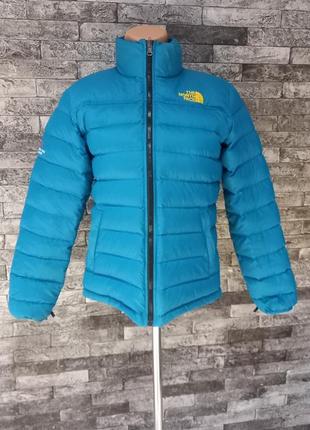 Куртка north face двухсторонняя бирюзового цвета2 фото