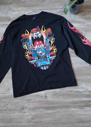 Винтажная кофта мерч мультики loney tunes taz warner bros