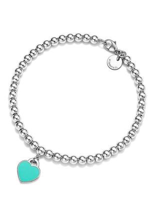 Браслет тиффани из бусин из серебра с стайл мятное сердце tiffany blue®