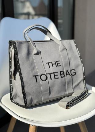 Tote bag сумка жіноча текстиль сіра