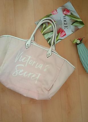 Жіноча рожева сумка шопер victoria's secret 🩷
