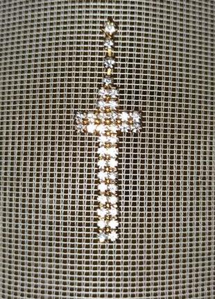 Серьга сережка крест крестик1 фото
