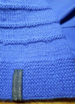 Объемная вязаная шапка из ангоры handmade. цвет синий/ размер 56-604 фото
