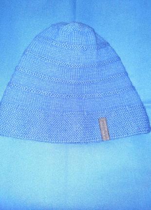 Объемная вязаная шапка из ангоры handmade. цвет синий/ размер 56-602 фото