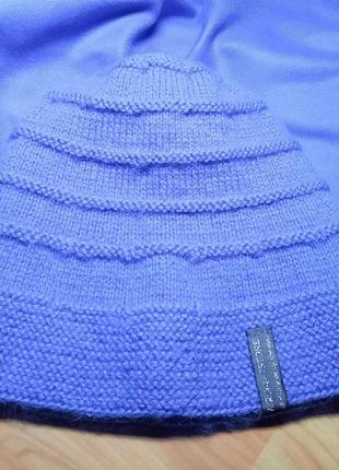 Объемная вязаная шапка из ангоры handmade. цвет синий/ размер 56-606 фото