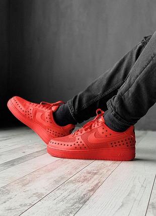 Nike air force 1 low red мужские кроссовки найк красные, чоловічі кросівки найк форс червоні 3