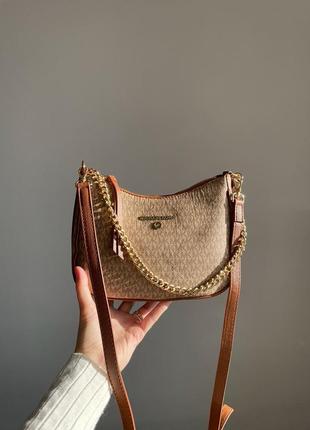 Женская сумка из эко кожи бренд michael kors коричневая3 фото