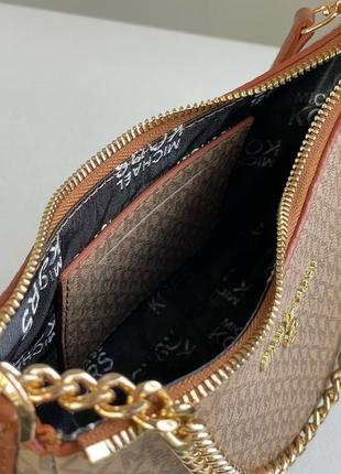 Женская сумка из эко кожи бренд michael kors коричневая4 фото