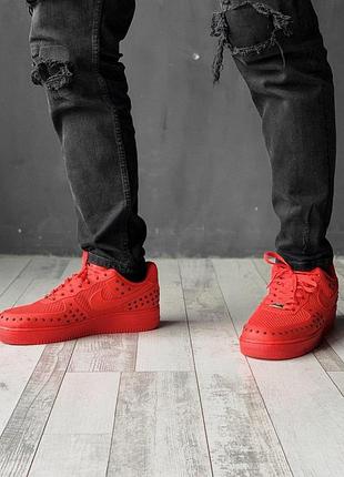 Nike air force 1 low red мужские кроссовки найк красные, чоловічі кросівки найк форс червоні 5