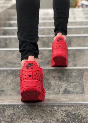 Nike air force 1 low red мужские кроссовки найк красные, чоловічі кросівки найк форс червоні 9