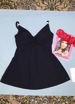 Купальник сдельный черный с утяжкой размер 52 / 18 новый c юбкой2 фото