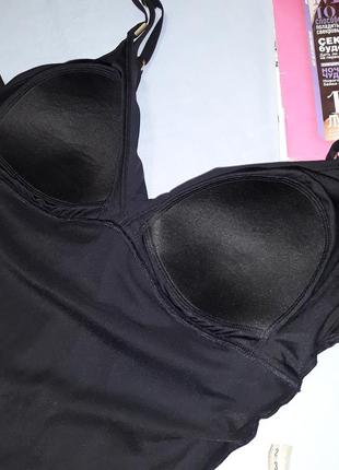 Купальник сдельный черный с утяжкой размер 52 / 18 новый c юбкой7 фото