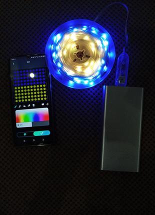 Світлодіодна лед гирлянда smart rgb bluetooth 10 метрів5 фото