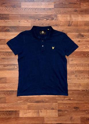 Мужская синяя футболка поло lyle scott