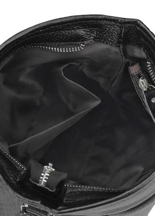 Чоловіча шкіряна сумка через плече чорна tiding bag a25f-9913-3a3 фото