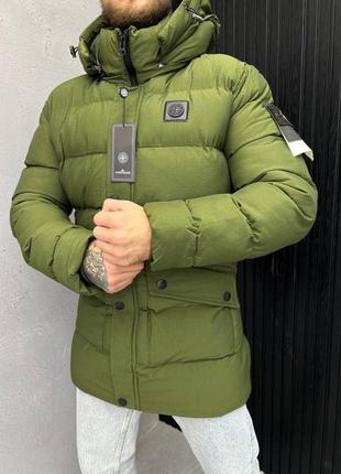 Куртка мужская зимняя stone island стоун айленд пуховик на зиму удлиненный