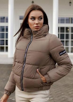 Жіноча зимова коротка тепла куртка,женская зимняя короткая тёплая куртка,балонова,стьобана9 фото