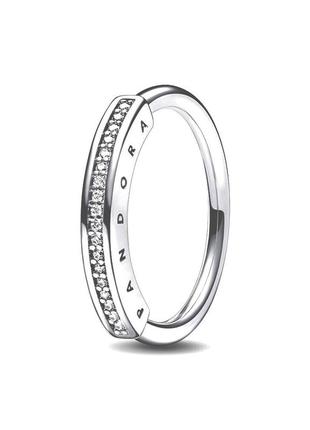 Серебряное кольцо pandora signature i-d с паве 192283c01