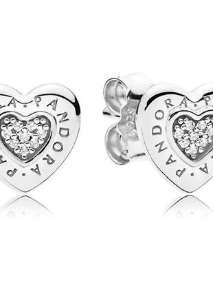 Срібні сережки pandora «розмальовування на серці pandora 297382cz