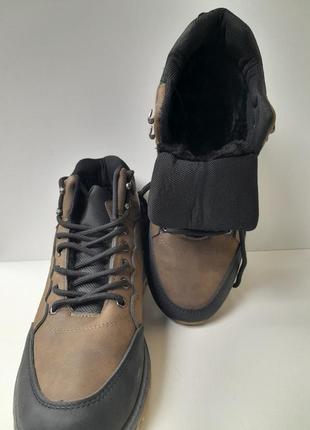 Ботинки мужские коричневые с черным на шнуровке&nbsp; зима.с-5187. размеры: 40,41,42,43.7 фото