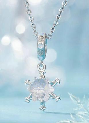 Серебряная подвеска шарм "ледяной цветок"  ("снежинка")