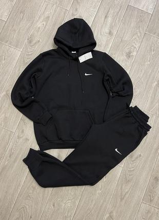 Спортивний костюм теплий найк nike теплий чорний костюм турція зима