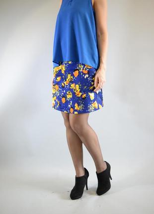 Юбка мини трапеция с цветочным принтом юбка а-силуэта george