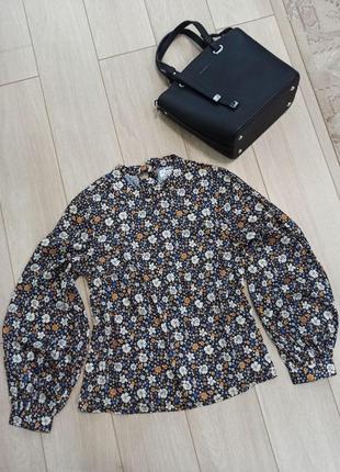 Блуза сатиновая в цветочный принт, dorothy perkins