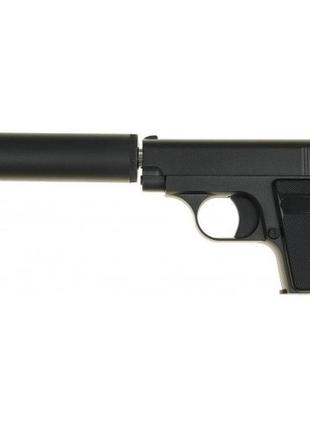 Уценка! страйкбольный пистолет "colt25" galaxy g1a-uc металл с глушителем, черный