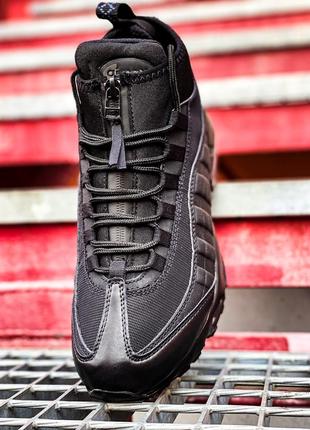 Кросівки жіночі / чоловічі чорні теплі nike air max sneakerboot 95 "black"3 фото