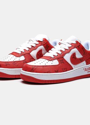 Louis vuitton x nike air force 1 low red9 фото