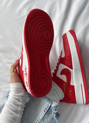 Louis vuitton x nike air force 1 low red7 фото